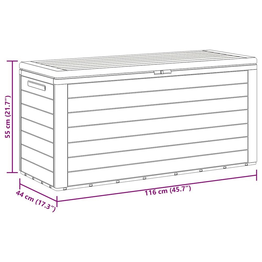 Sofia Modern Outdoor Storage Box | Anthracite Polypropylene 46"