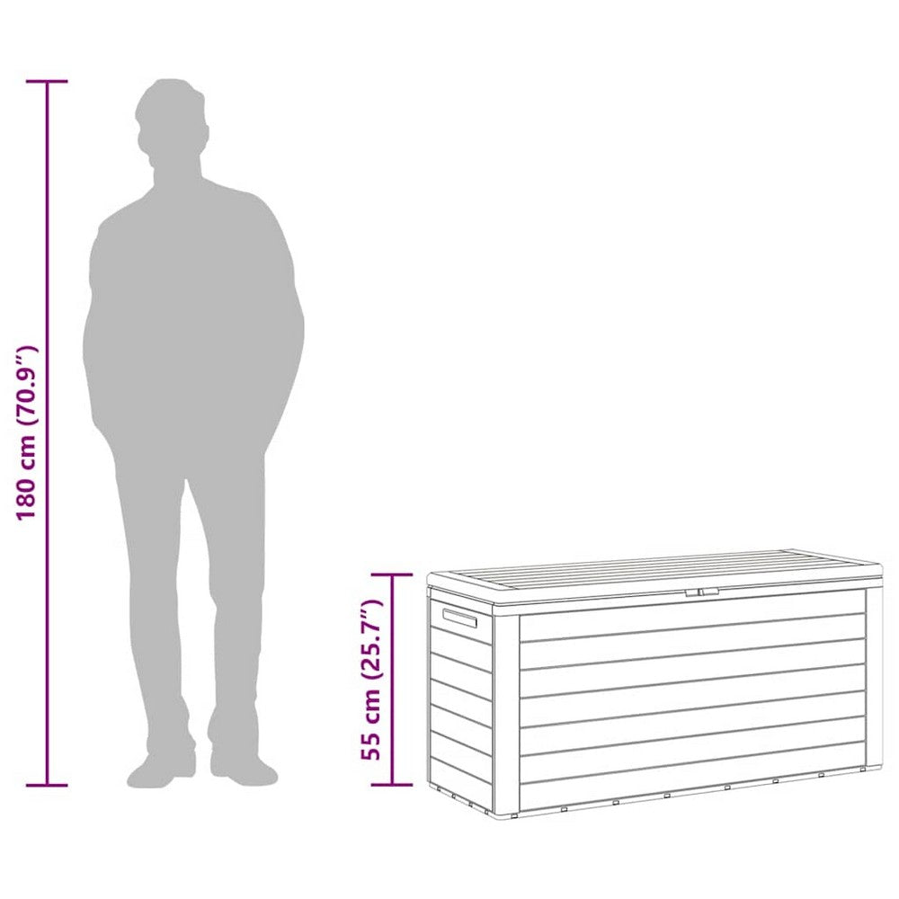 Sofia Modern Outdoor Storage Box | Anthracite Polypropylene 46"