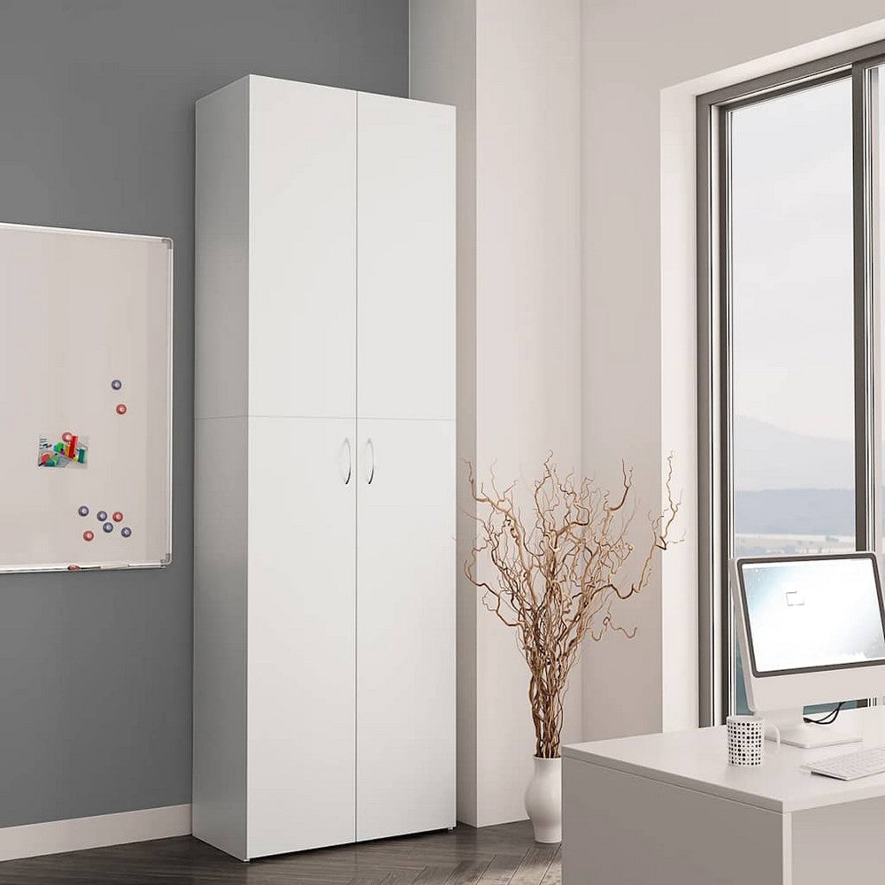 vidaXL Office Cabinet White 23.6x12.6x74.8" Engineered Wood