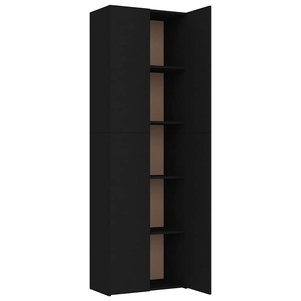 vidaXL Office Cabinet Black 23.6x12.6x74.8" Engineered Wood