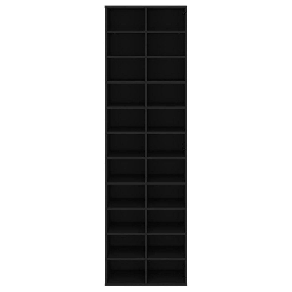 vidaXL Shoe Cabinet Black 21.3"x13.4"x72" Engineered Wood