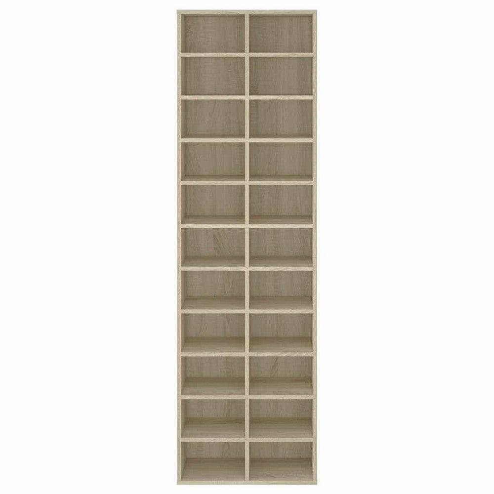 vidaXL Shoe Cabinet Sonoma Oak 21.3x13.4x72.0" Engineered Wood