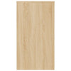Rosie Minimalist Desk with Panel Legs | Brown Sonoma Oak Wood 35"