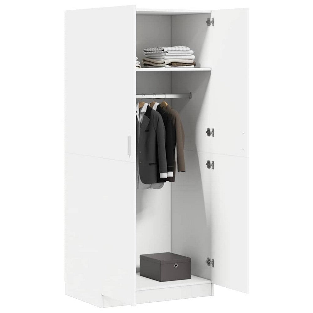 vidaXL Wardrobe White 31.5"x20.5"x70.9" Engineered Wood