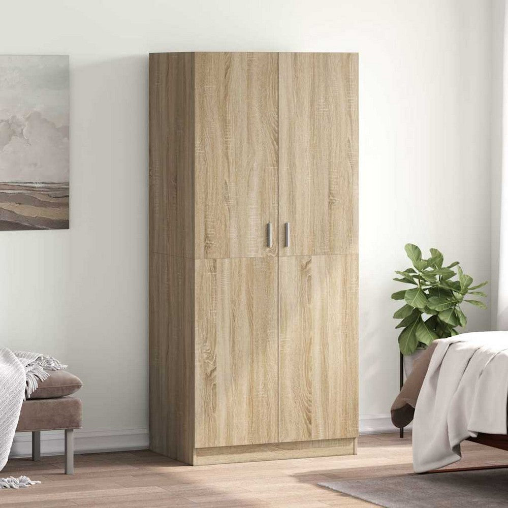 vidaXL Wardrobe Sonoma Oak 31.5"x20.5"x70.9" Engineered Wood