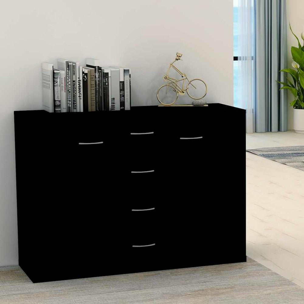 vidaXL Sideboard Black 34.6x11.8x25.6" Engineered Wood