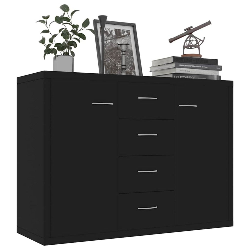 vidaXL Sideboard Black 34.6x11.8x25.6" Engineered Wood