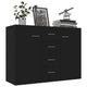 vidaXL Sideboard Black 34.6x11.8x25.6" Engineered Wood
