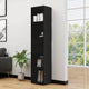 vidaXL Book Cabinet Black 14.2x11.8x67.3" Engineered Wood