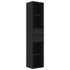 vidaXL Book Cabinet Black 14.2x11.8x67.3" Engineered Wood