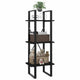 vidaXL 3-Tier Book Cabinet Black 15.7"x11.8"x41.3" Engineered Wood