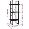 vidaXL 3-Tier Book Cabinet Black 15.7"x11.8"x41.3" Engineered Wood