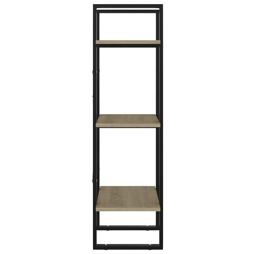 vidaXL 3-Tier Book Cabinet Sonoma Oak 15.7"x11.8"x41.3" Engineered Wood