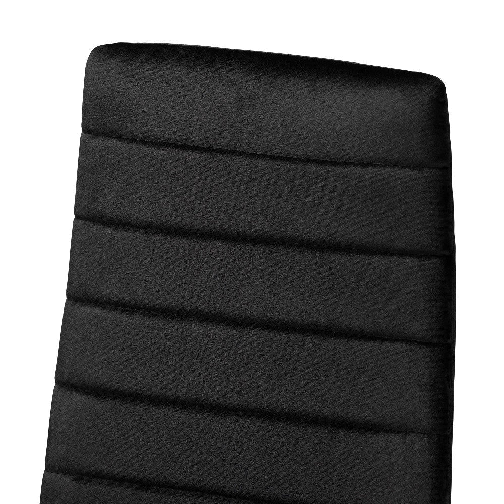 Baxton Studio Armand Modern Glam and Luxe Black Velvet Fabric Upholstered and Gold Finished Metal 4-Piece Dining Chair Set