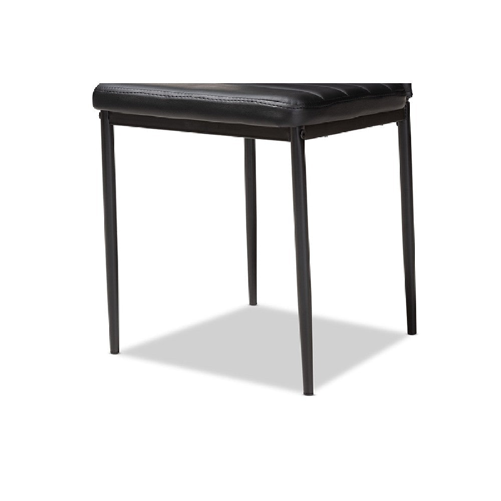 Baxton Studio Armand Modern and Contemporary Black Faux Leather Upholstered Dining Chair (Set of 4)