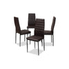 Baxton Studio Armand Modern and Contemporary Brown Faux Leather Upholstered Dining Chair (Set of 4)