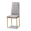 Baxton Studio Armand Modern Glam and Luxe Grey Velvet Fabric Upholstered and Gold Finished Metal 4-Piece Dining Chair Set