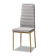 Baxton Studio Armand Modern Glam and Luxe Grey Velvet Fabric Upholstered and Gold Finished Metal 4-Piece Dining Chair Set
