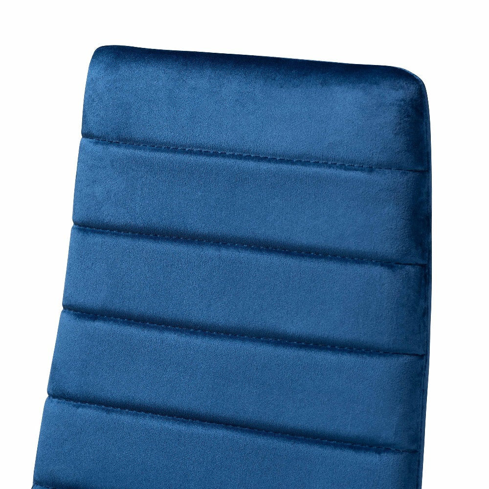 Baxton Studio Armand Modern Glam and Luxe Navy Blue Velvet Fabric Upholstered and Gold Finished Metal 4-Piece Dining Chair Set