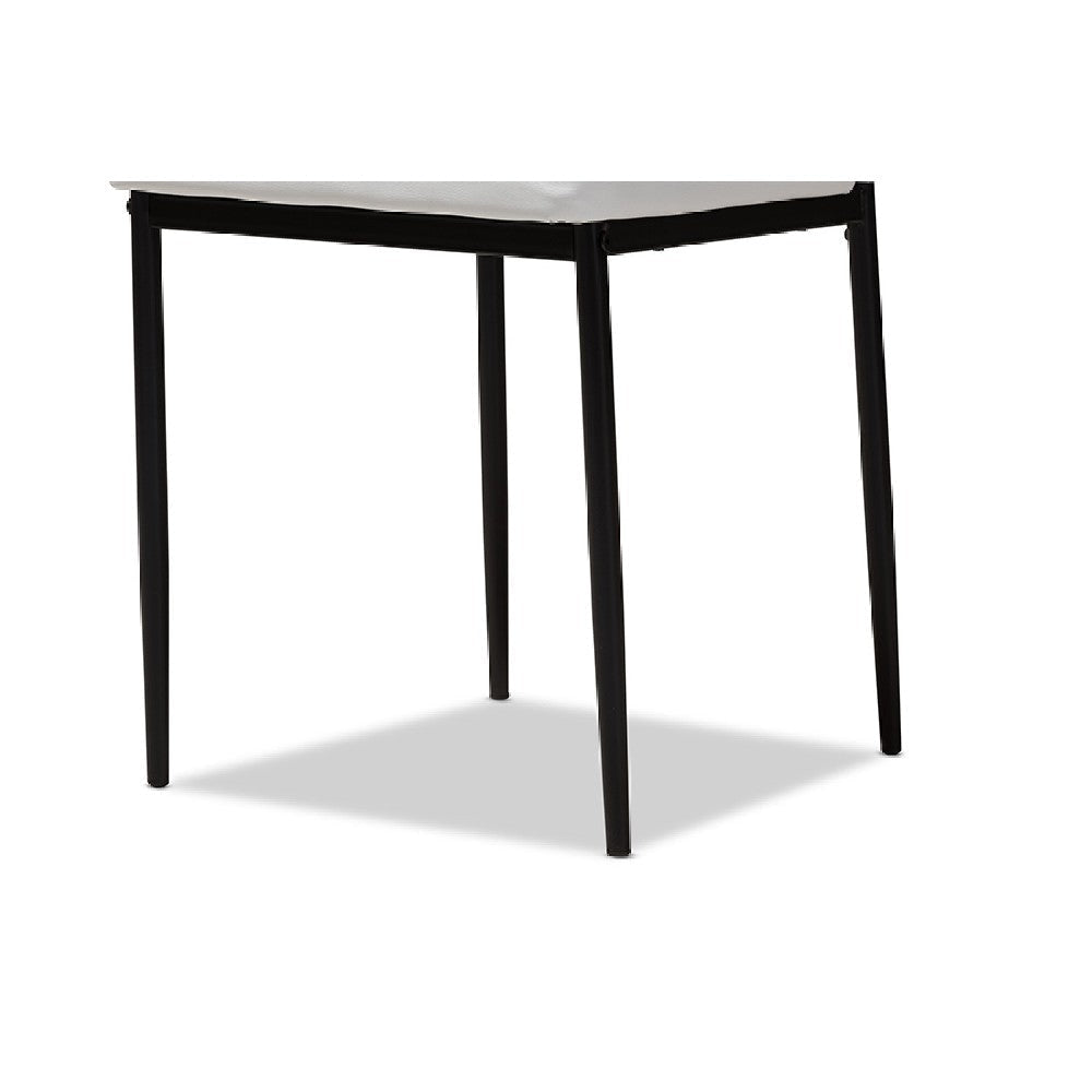 Baxton Studio Armand Modern and Contemporary White Faux Leather Upholstered Dining Chair (Set of 4)