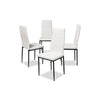 Baxton Studio Armand Modern and Contemporary White Faux Leather Upholstered Dining Chair (Set of 4)