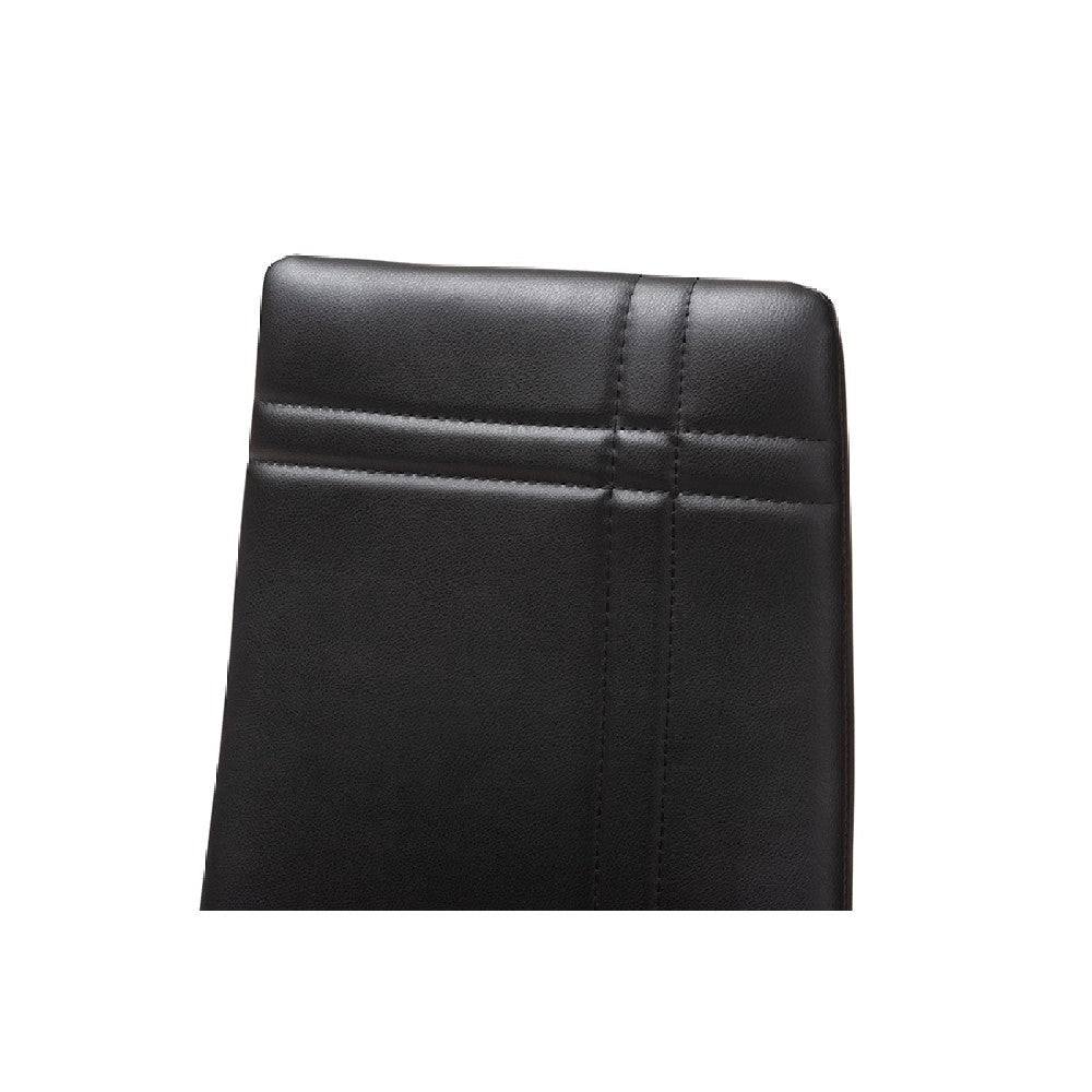 Baxton Studio Matiese Modern and Contemporary Black Faux Leather Upholstered Dining Chair (Set of 4)