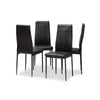 Baxton Studio Matiese Modern and Contemporary Black Faux Leather Upholstered Dining Chair (Set of 4)