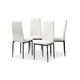 Baxton Studio Matiese Modern and Contemporary White Faux Leather Upholstered Dining Chair (Set of 4)