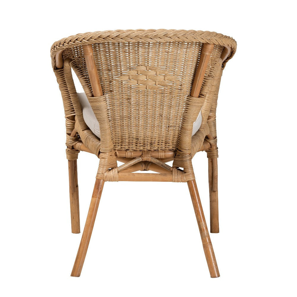 bali & pari Abbey Modern Bohemian Natural Brown Antique Rattan Dining Chair WHI-12717-Rattan-DC