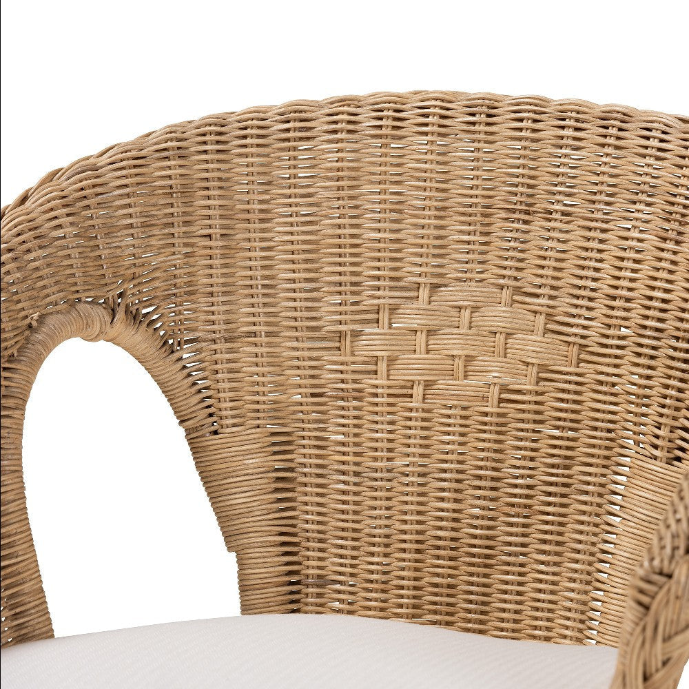 bali & pari Abbey Modern Bohemian Natural Brown Antique Rattan Dining Chair WHI-12717-Rattan-DC