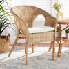 bali & pari Abbey Modern Bohemian Natural Brown Antique Rattan Dining Chair WHI-12717-Rattan-DC