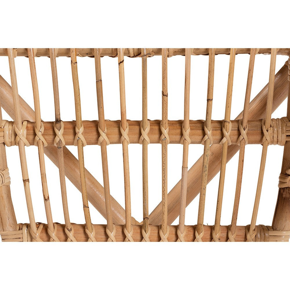 bali & pari Alleta Modern Bohemian Natural Brown Rattan 2-Piece Dining Chair Set WHI-12719-Rattan-DC