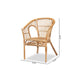 bali & pari Alleta Modern Bohemian Natural Brown Rattan 2-Piece Dining Chair Set