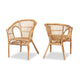bali & pari Alleta Modern Bohemian Natural Brown Rattan 2-Piece Dining Chair Set WHI-12719-Rattan-DC