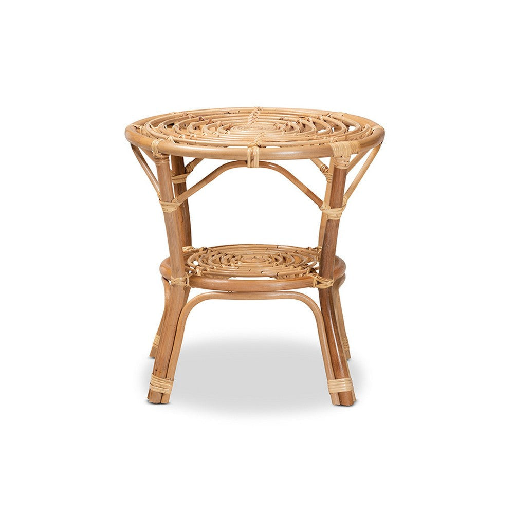 bali & pari Cariel Modern Bohemian Natural Brown Rattan Coffee Table WHI-12720-Rattan-CT