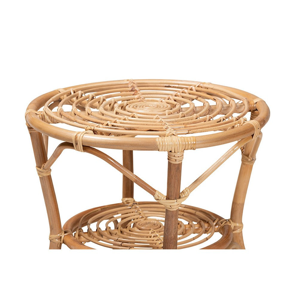 bali & pari Cariel Modern Bohemian Natural Brown Rattan Coffee Table WHI-12720-Rattan-CT