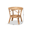 bali & pari Cariel Modern Bohemian Natural Brown Rattan Coffee Table