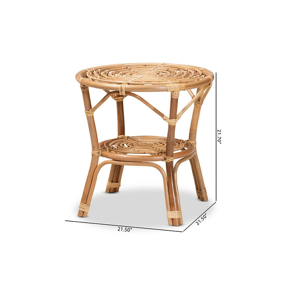 bali & pari Cariel Modern Bohemian Natural Brown Rattan Coffee Table