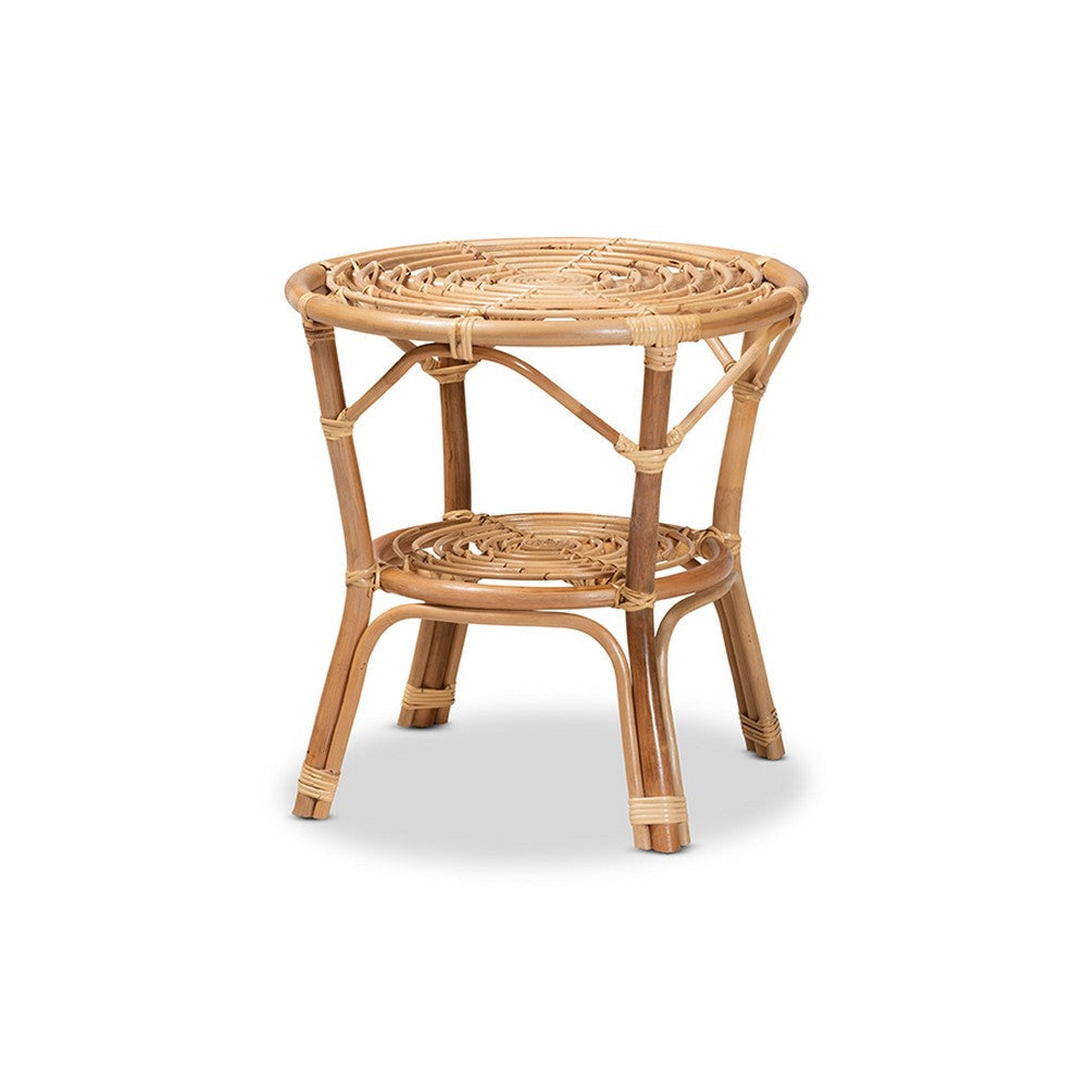 bali & pari Cariel Modern Bohemian Natural Brown Rattan Coffee Table WHI-12720-Rattan-CT