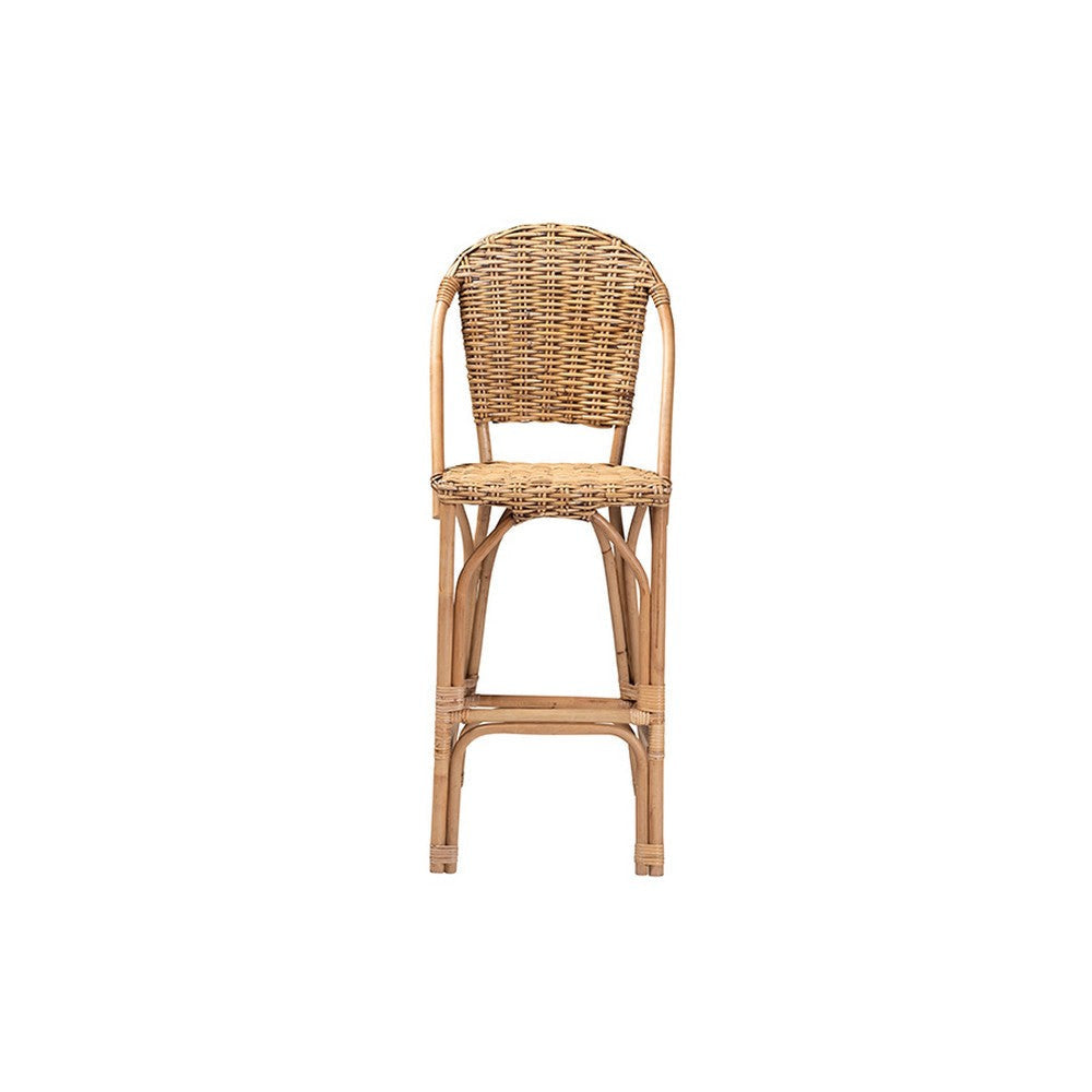 bali & pari Neola Modern Bohemian Natural Rattan Bar Stool WHI-12736-Rattan-BS