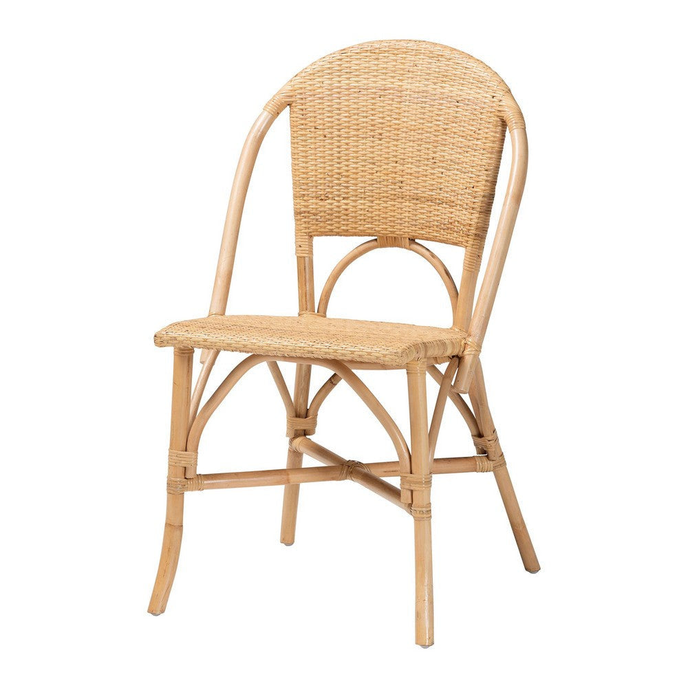 bali & pari Jaylyn Bohemian Natural Rattan Dining Chair WHI-13688-Rattan-DC