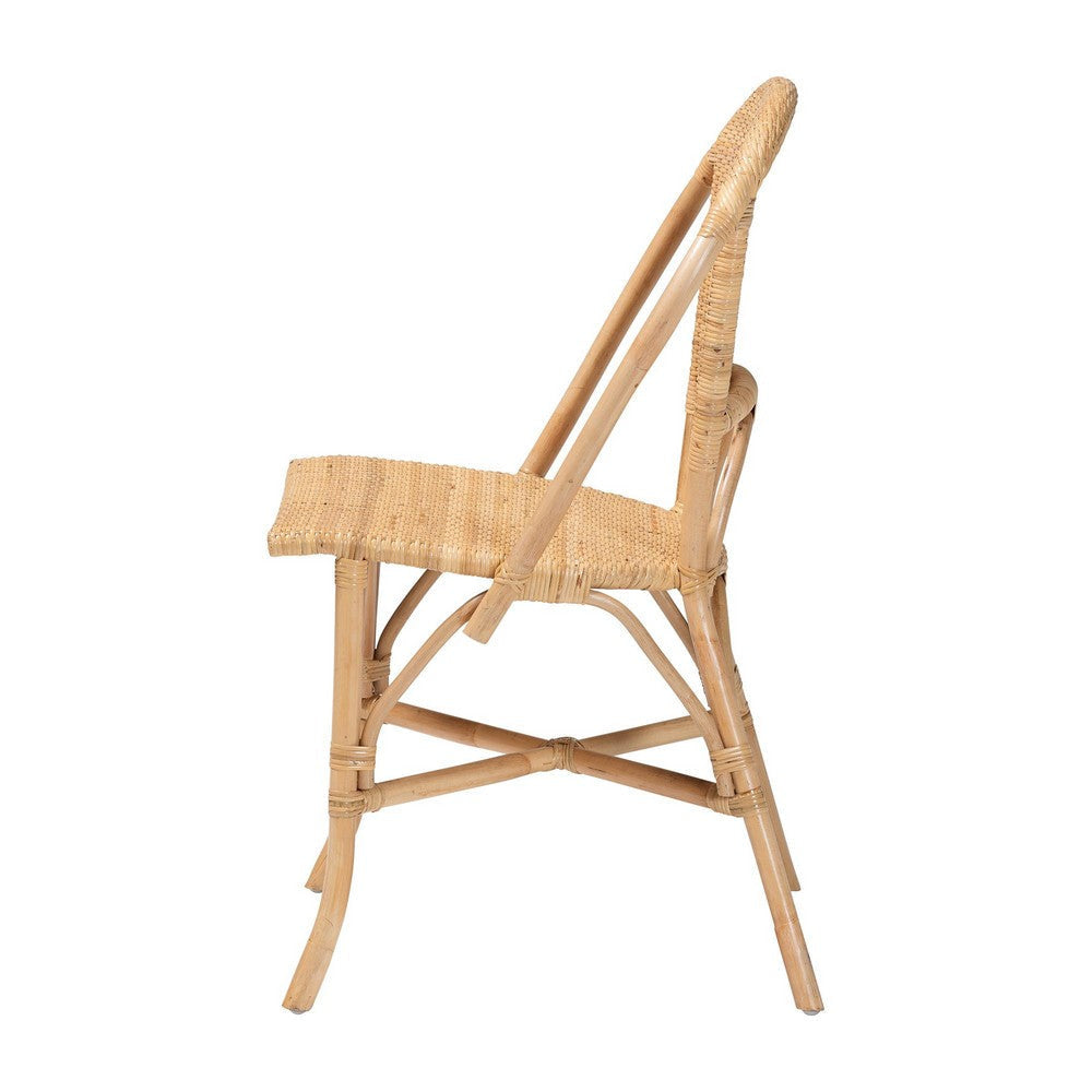 bali & pari Jaylyn Bohemian Natural Rattan Dining Chair WHI-13688-Rattan-DC