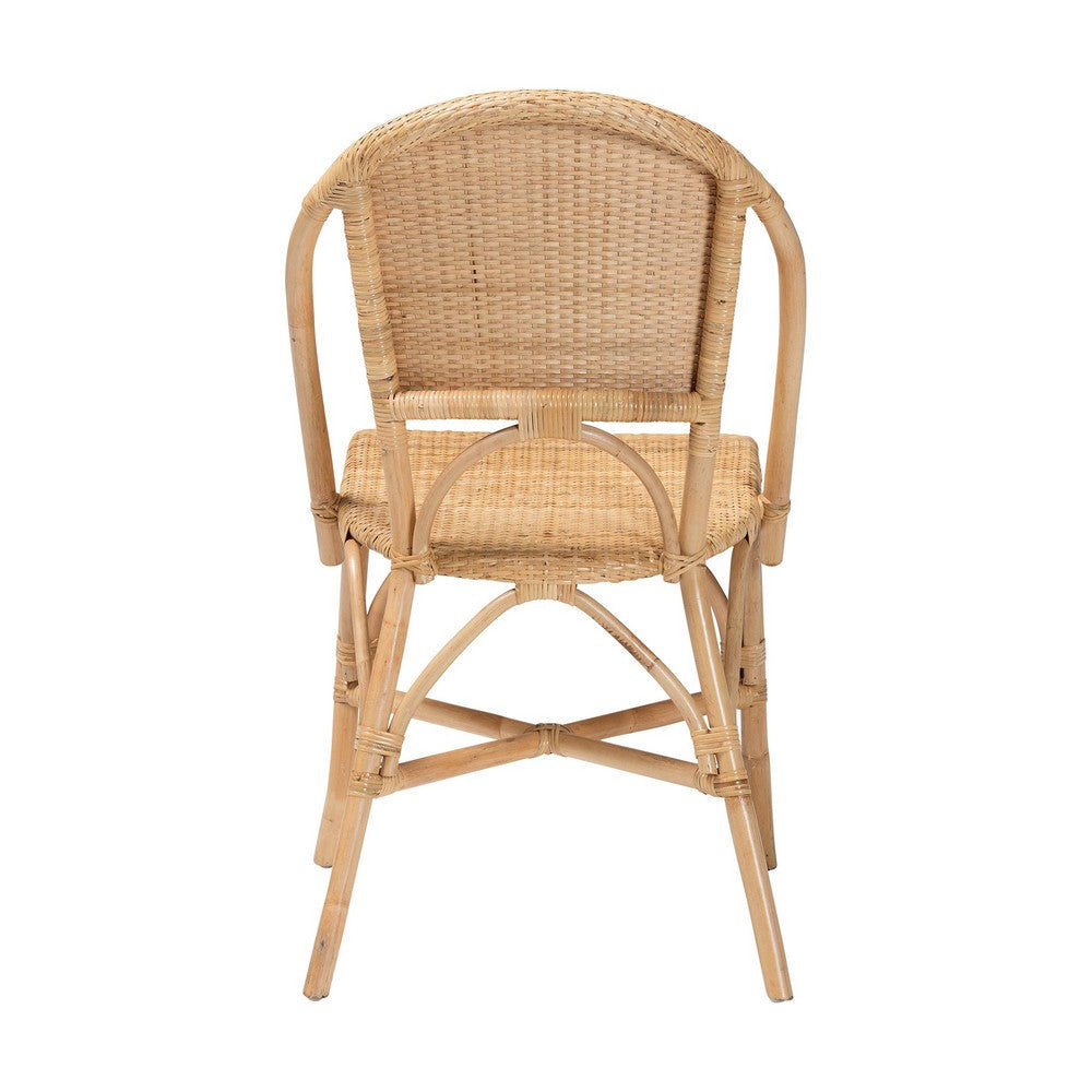 bali & pari Jaylyn Bohemian Natural Rattan Dining Chair WHI-13688-Rattan-DC