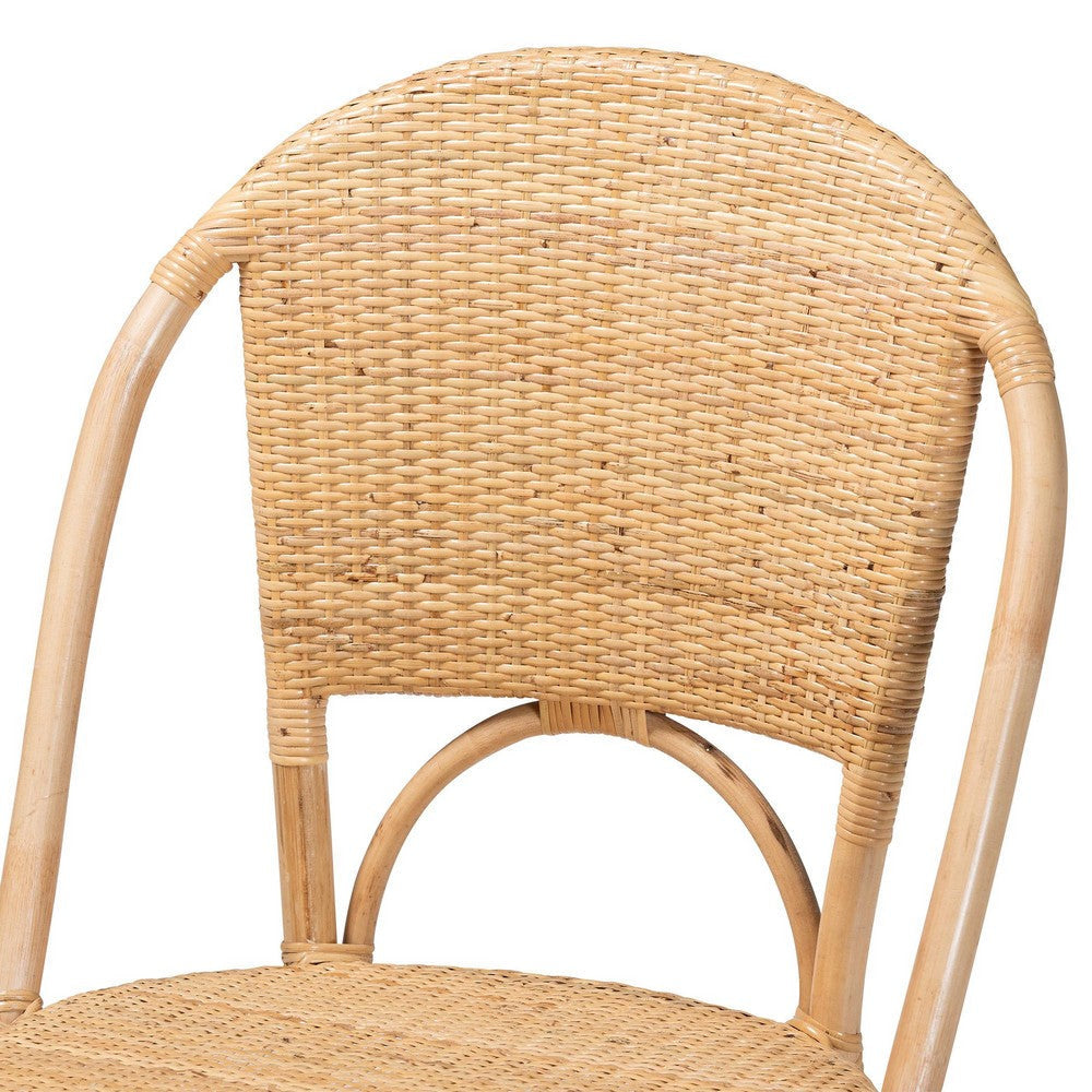 bali & pari Jaylyn Bohemian Natural Rattan Dining Chair WHI-13688-Rattan-DC