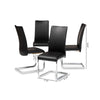 Baxton Studio Cyprien Modern and Contemporary Black Faux Leather Upholstered Dining Chair (Set of 4)