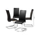 Baxton Studio Cyprien Modern and Contemporary Black Faux Leather Upholstered Dining Chair (Set of 4)