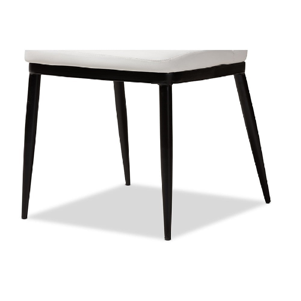 Baxton Studio Darcell Modern and Contemporary White Faux Leather Upholstered Dining Chair (Set of 4) WHI-150595-White-4PC-Set