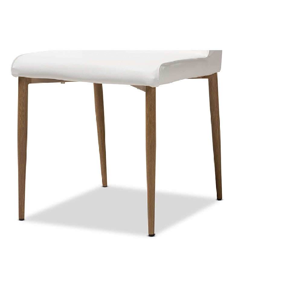 Baxton Studio Chandelle Modern and Contemporary White Faux Leather Upholstered Dining Chair (Set of 4) WHI-160505-White-4PC-Set