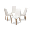 Baxton Studio Chandelle Modern and Contemporary White Faux Leather Upholstered Dining Chair (Set of 4) WHI-160505-White-4PC-Set