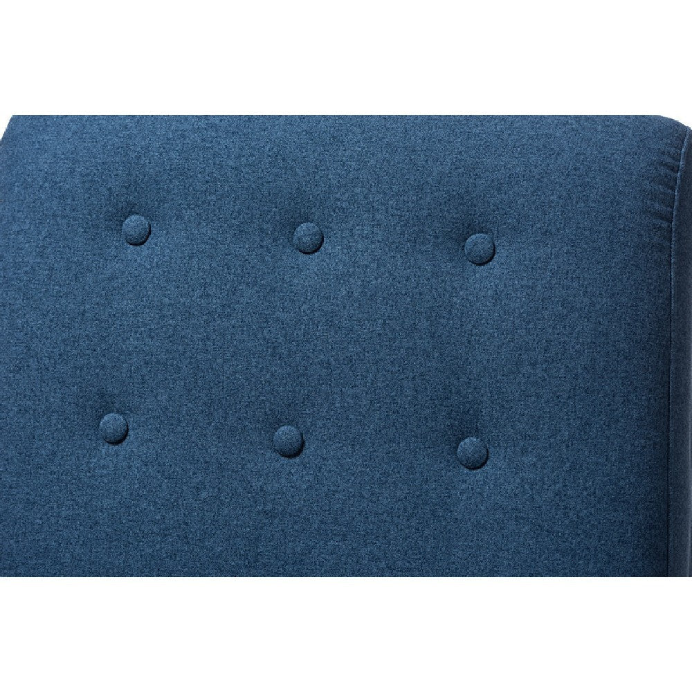Baxton Studio Mathias Mid-century Modern Blue Fabric Upholstered Lounge Chair
